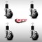 Service Caster 3.5'' SS Black Poly Swivel 1-3/4'' Expanding Stem Caster Set with Brake, 4PK SCC-SSEX20S3514-PPUB-BLK-TLB-134-4 - alternate 2